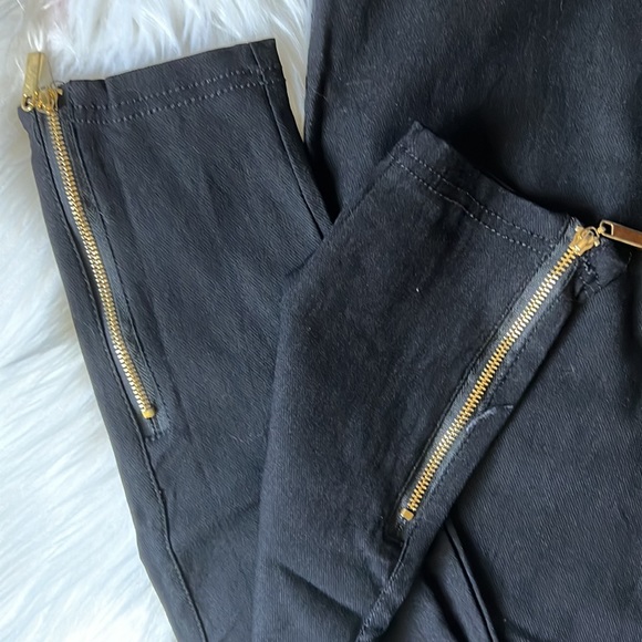 Boutique Moto Like Leggings with Ankle Zipper Black Size Large [no tag] - Picture 2 of 5